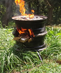 Dual Tire Rim Firepit